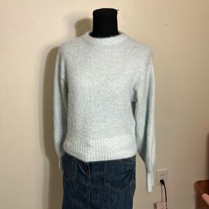 Old Navy Soft Crewneck Fuzzy Sweater in Light Blue